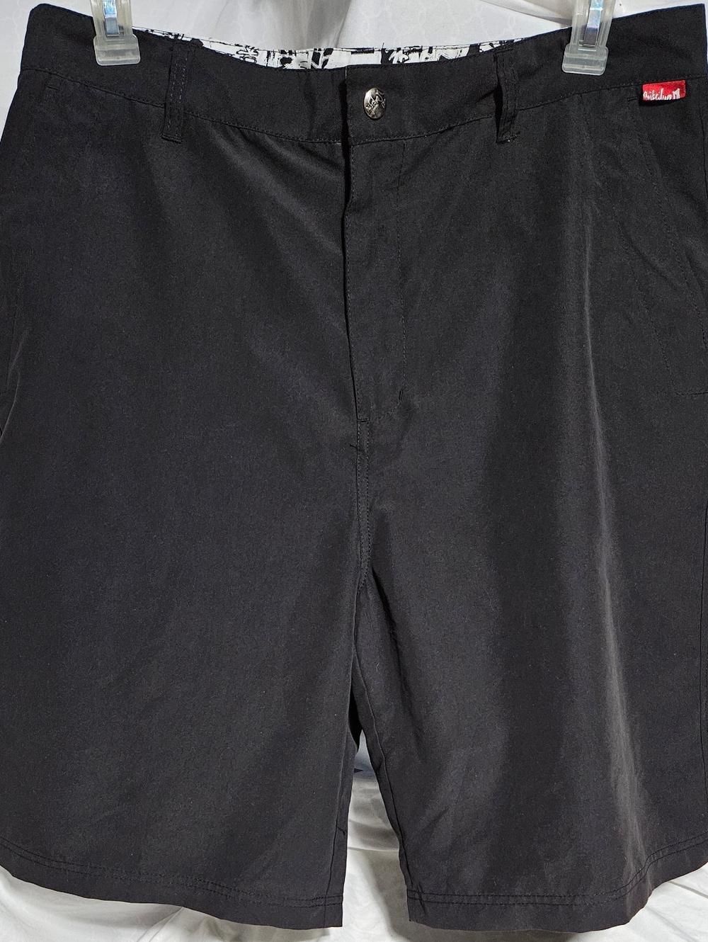 Quicksilver Flat Front Chino Black Shorts 35" W × 9.5" Inseam (Mb2)